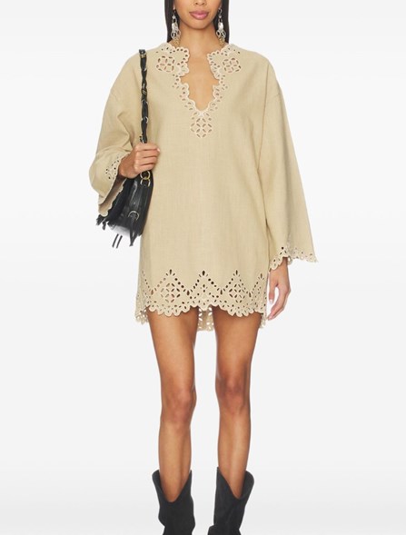 MARANT ÉTOILE - Openwork cotton tunic dress