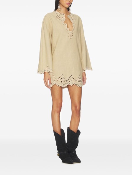 MARANT ÉTOILE - Openwork cotton tunic dress