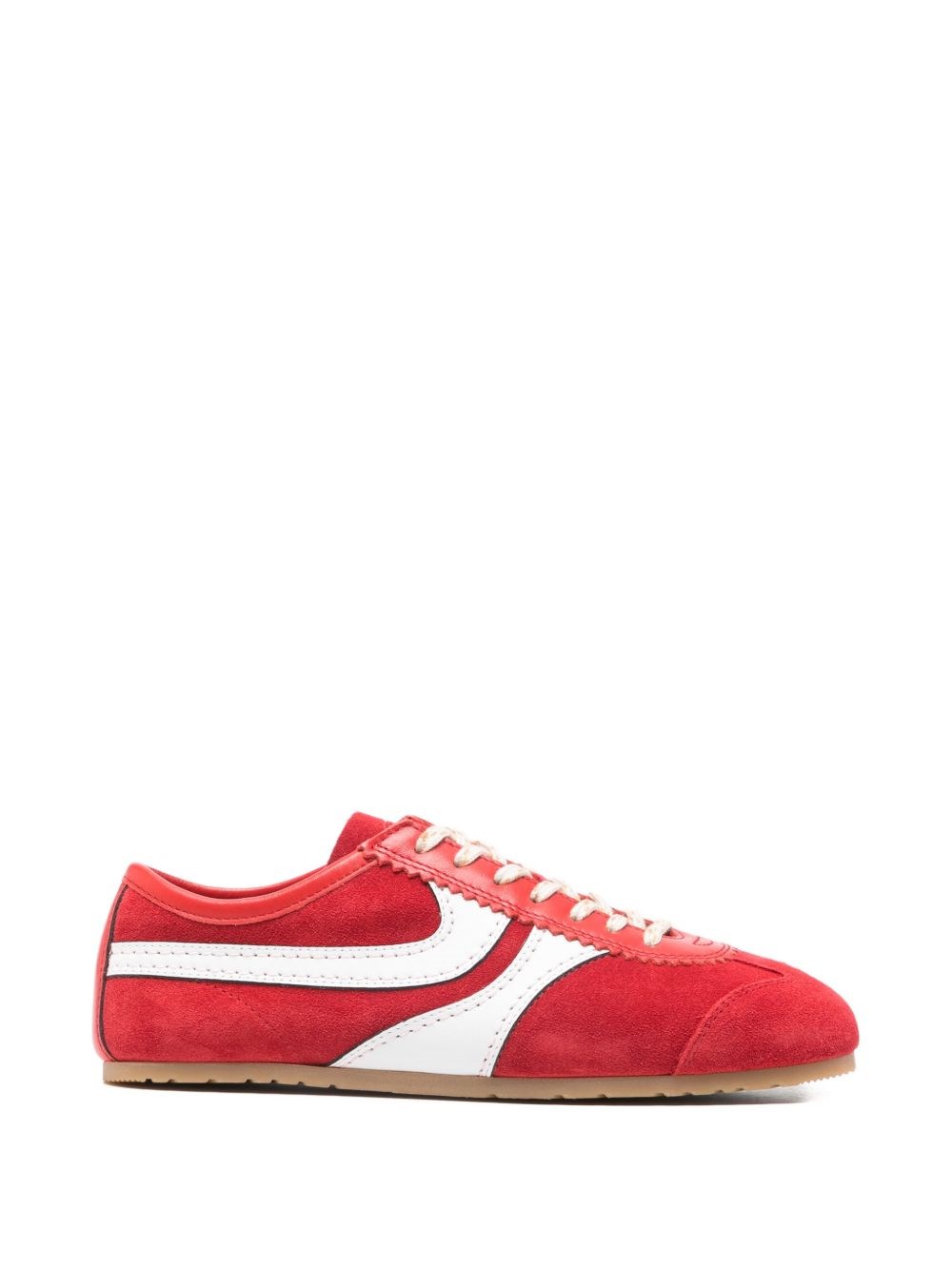 Dries Van Noten Leather And Suede Sneakers In Red