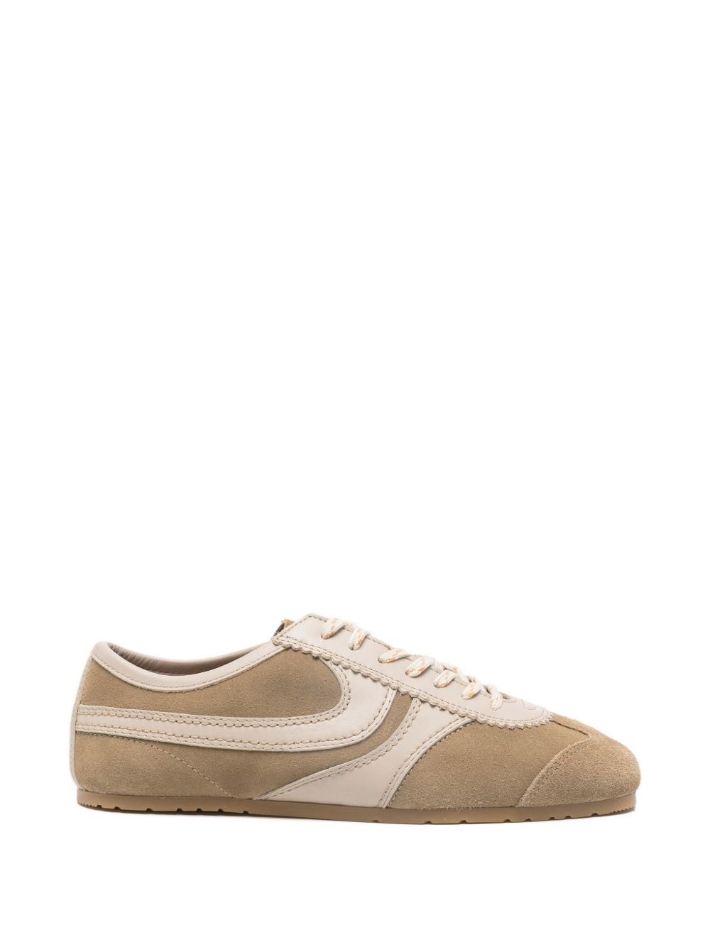 Dries Van Noten Leather And Suede Sneakers In Neutral