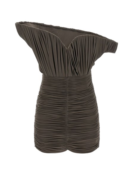 MAGDA BUTRYM - Abito bustier monospalla asimmetrico con ruches