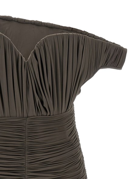 MAGDA BUTRYM - Abito bustier monospalla asimmetrico con ruches