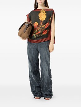 BLUMARINE - Asymmetrical viscose twill top