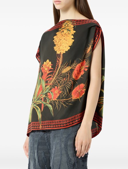 BLUMARINE - Asymmetrical viscose twill top