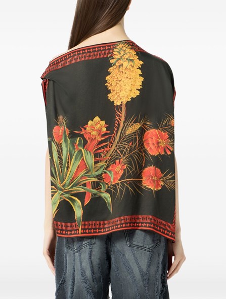 BLUMARINE - Asymmetrical viscose twill top