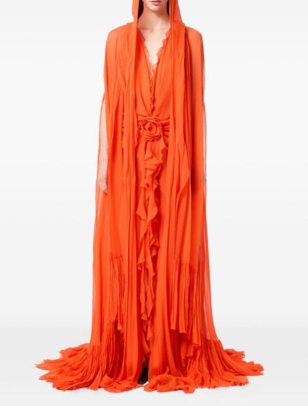 BLUMARINE - Abito in georgette di viscosa