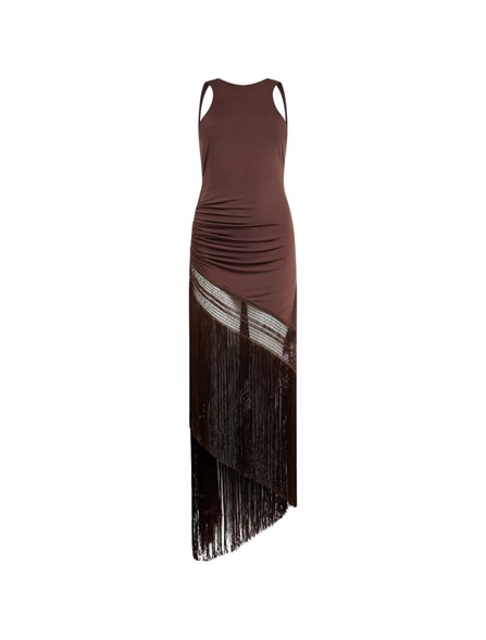 THE ANDAMANE - Jersey dress with fringes