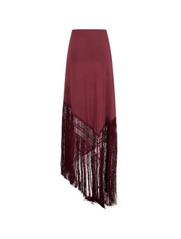 THE ANDAMANE - Jersey skirt with fringes