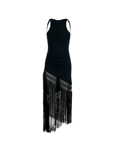 THE ANDAMANE - Jersey dress with fringes