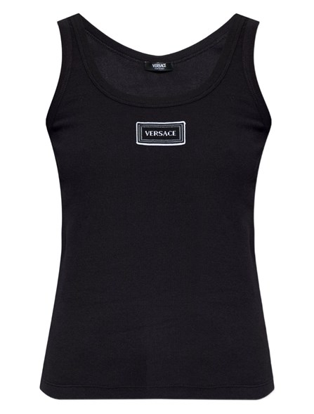 VERSACE - Ribbed cotton tank top