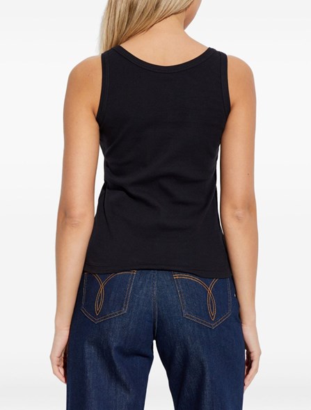 VERSACE - Ribbed cotton tank top