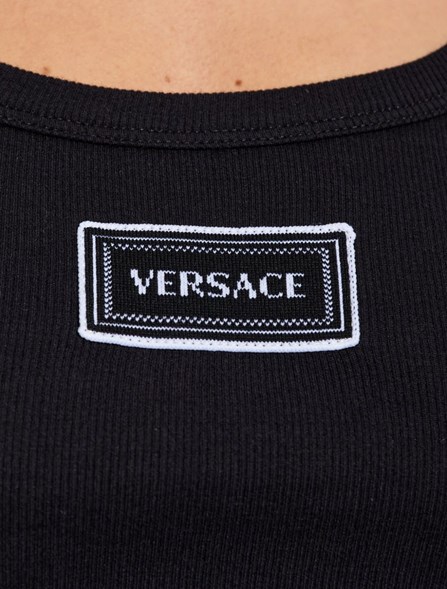 VERSACE - Ribbed cotton tank top
