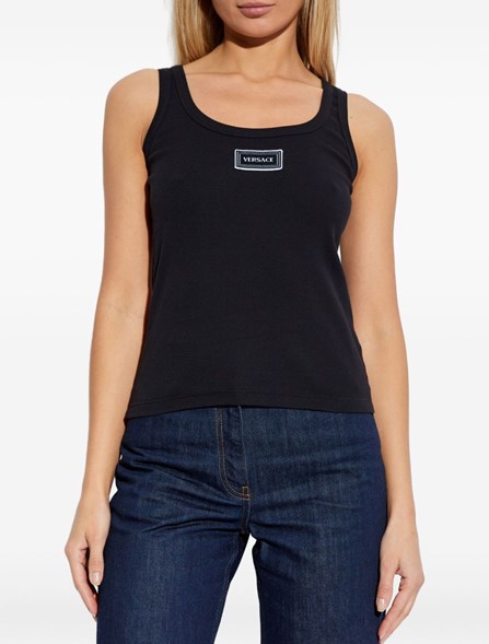 VERSACE - Ribbed cotton tank top