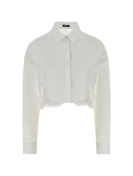 VERSACE - Shirt with lace inserts