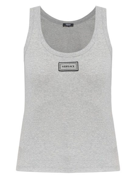 VERSACE - Ribbed cotton tank top