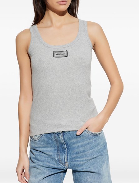 VERSACE - Ribbed cotton tank top
