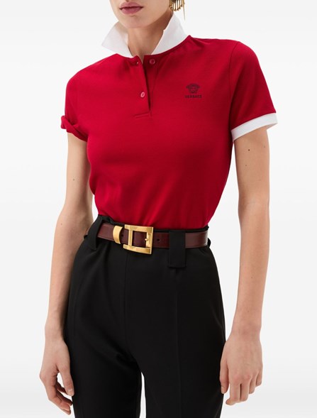 VERSACE - Cotton piquet polo shirt