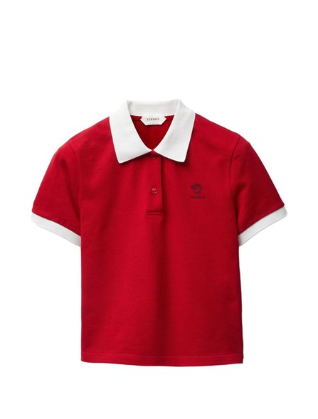 VERSACE - Cotton piquet polo shirt
