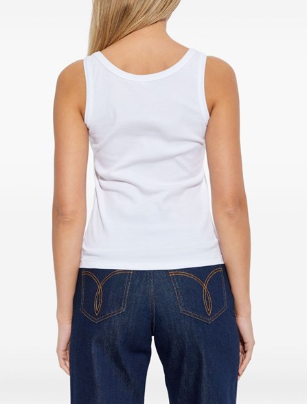 VERSACE - Ribbed cotton tank top