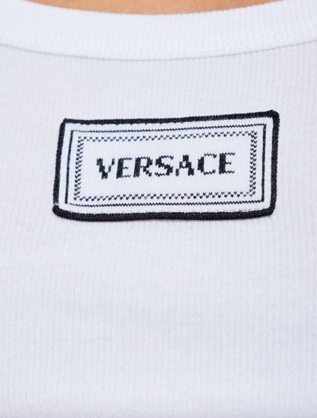 VERSACE - Ribbed cotton tank top