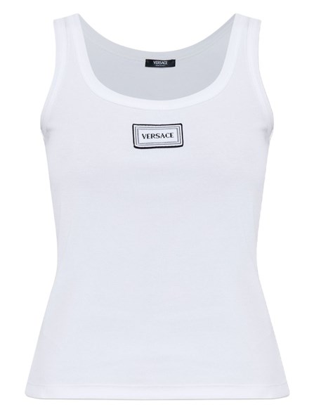 VERSACE - Ribbed cotton tank top