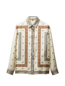 VERSACE - Camicia in twill di seta stampata