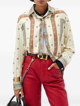 VERSACE - Camicia in twill di seta stampata