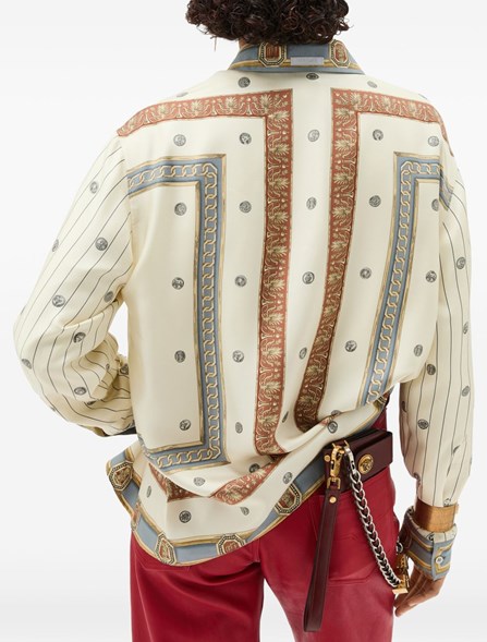 VERSACE - Printed silk twill shirt