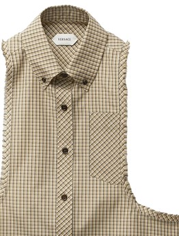 VERSACE - Camicia smanicata in popeline di cotone