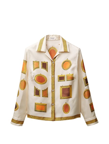 VERSACE - Camicia in twill di seta stampata