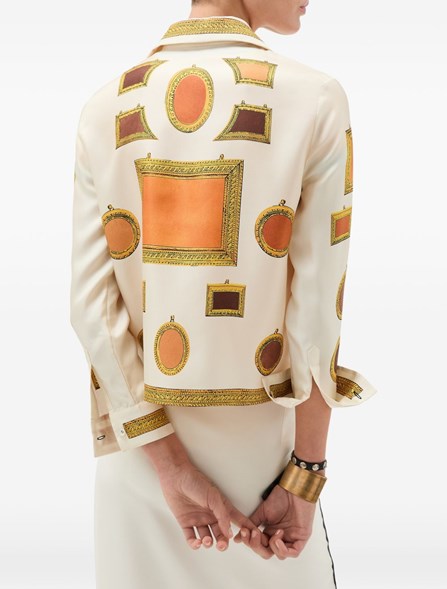 VERSACE - Camicia in twill di seta stampata