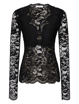 RABANNE - Viscose lace and jersey top