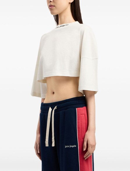 PALM ANGELS - Cotton cropped t-shirt