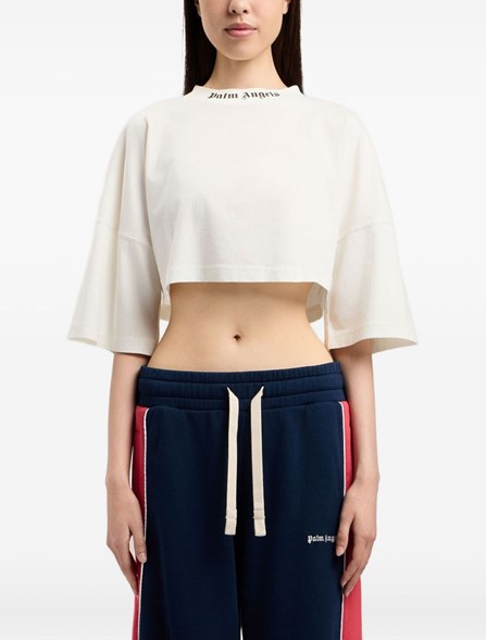 PALM ANGELS - Cotton cropped t-shirt