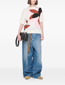 PLAN C - SWEATER WITH FLORAL INLAYS 