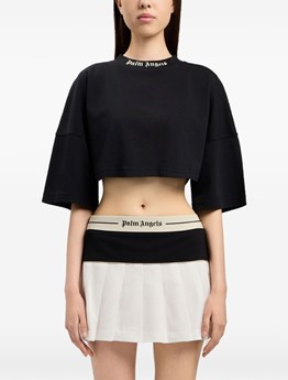 PALM ANGELS - T-shirt crop con logo