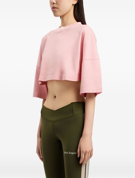 PALM ANGELS - Cotton cropped t-shirt