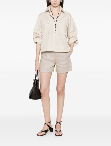 MAX MARA - Linen mat shorts