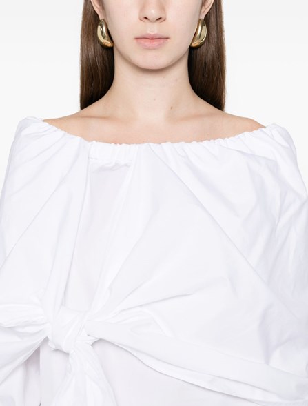 MAX MARA - Blusa in cotone con stola