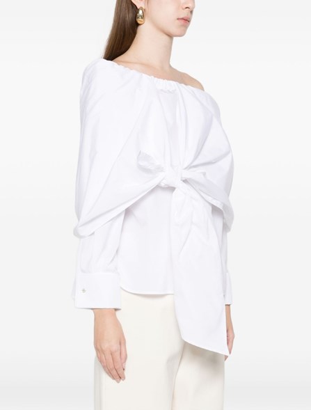 MAX MARA - Blusa in cotone con stola