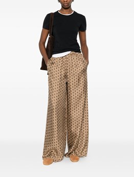 MAX MARA - Printed silk wide trousers
