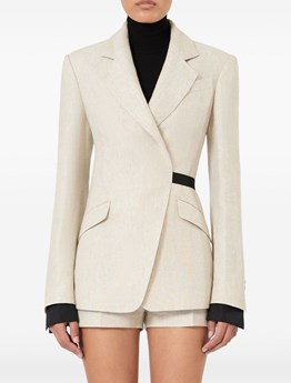 MAX MARA - Double-breasted linen drill blazer