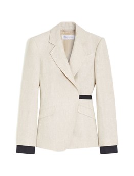 MAX MARA - Double-breasted linen drill blazer