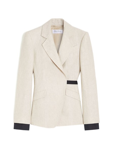 MAX MARA - Double-breasted linen drill blazer