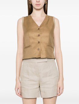 MAX MARA - Linen vest and cable knit