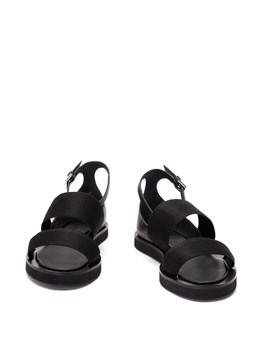 MAX MARA - Flat sandals in leather and elastic tape