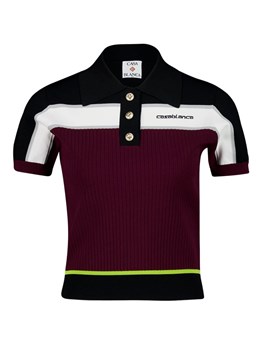CASABLANCA - Stretch knit polo shirt
