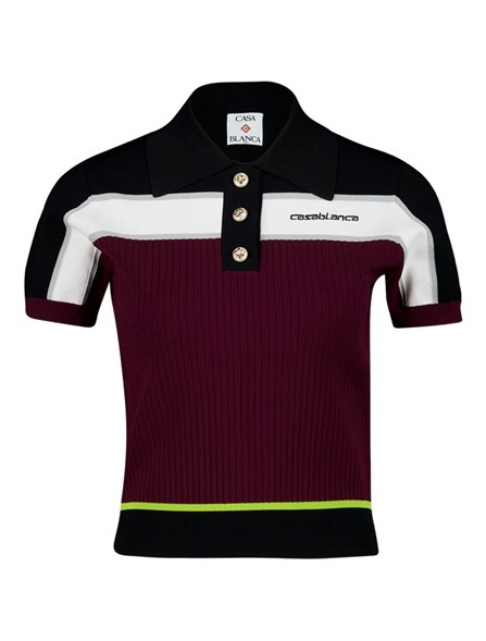 CASABLANCA - Stretch knit polo shirt