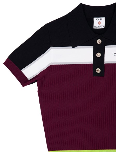 CASABLANCA - Stretch knit polo shirt