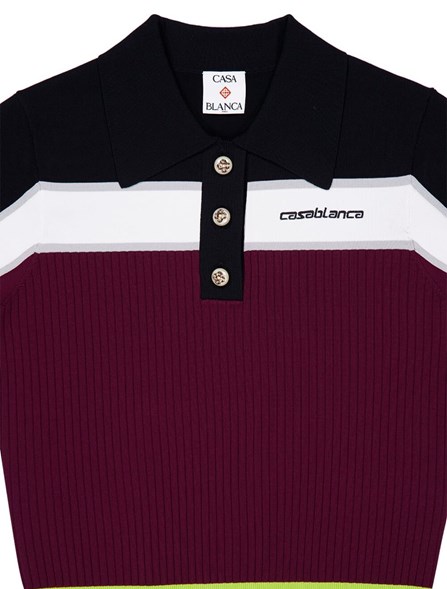 CASABLANCA - Stretch knit polo shirt
